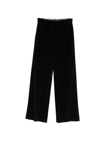 Circolo 1901 Velvet-effect Trousers In Black