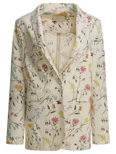 Circolo 1901 White Cotton Elastan Jacket In Multi
