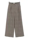 Circolo 1901 Wide-leg Brown Trousers With High Waist In Gray