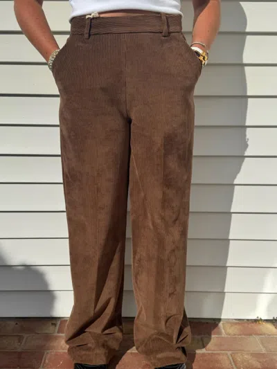 Circolo 1901 Wide Leg Corduroy Pants In Chocolate In Brown