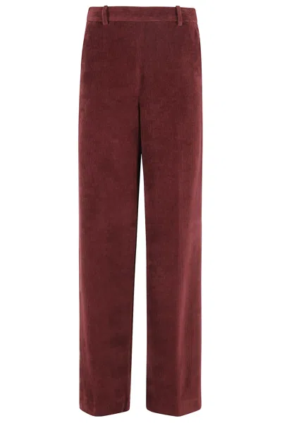 Circolo 1901 Wide Leg Pants In Burgundy