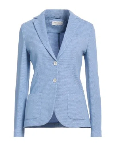 Circolo 1901 Woman Blazer Azure Size 6 Cotton, Elastane In Blue