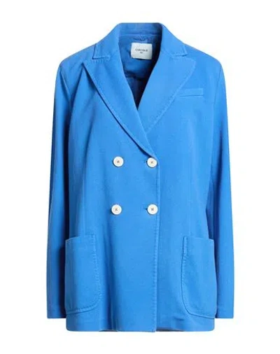 Circolo 1901 Woman Blazer Azure Size 8 Cotton, Elastane In Blue