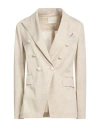 Circolo 1901 Woman Blazer Beige Size 10 Cotton, Elastane In Sand
