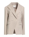Circolo 1901 Woman Blazer Beige Size 12 Cotton, Elastane