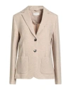 Circolo 1901 Woman Blazer Beige Size 12 Cotton, Elastane In Sand