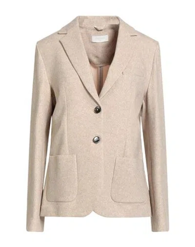 Circolo 1901 Woman Blazer Beige Size 12 Cotton, Elastane
