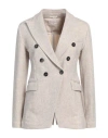 Circolo 1901 Woman Blazer Beige Size 12 Cotton, Elastane