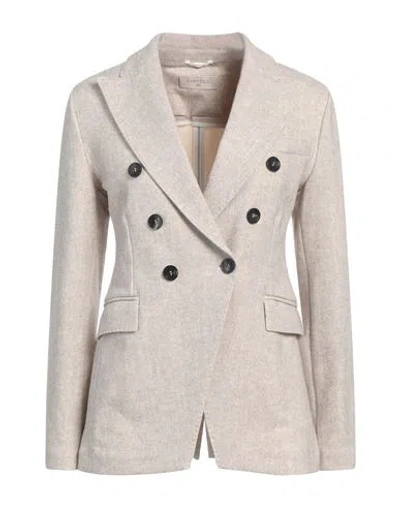 Circolo 1901 Woman Blazer Beige Size 12 Cotton, Elastane