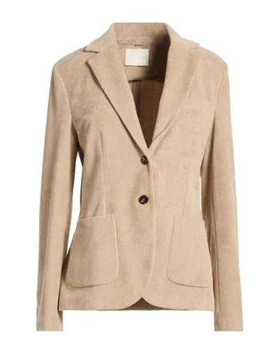 Circolo 1901 Woman Blazer Beige Size 12 Cotton, Polyester In Neutral