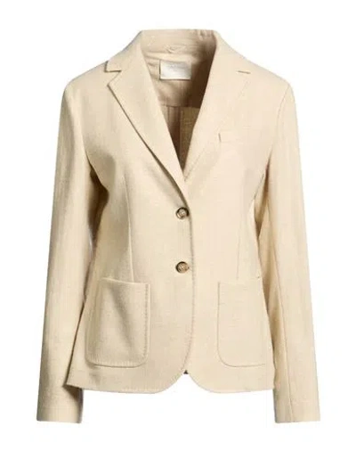 Circolo 1901 Woman Blazer Beige Size 12 Wool, Polyamide, Cashmere, Elastane In Neutral