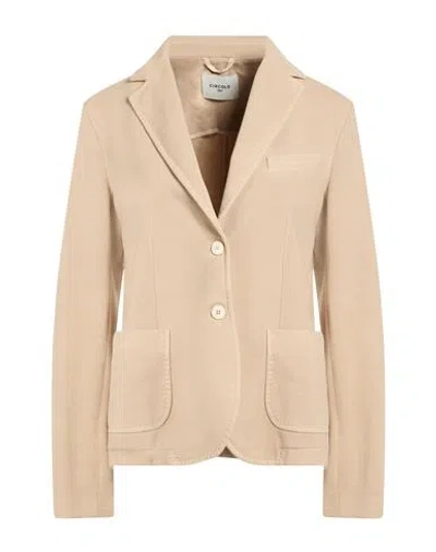 Circolo 1901 Woman Blazer Beige Size 14 Cotton, Lycra In Neutral