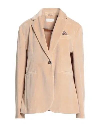 Circolo 1901 Woman Blazer Beige Size 14 Cotton, Polyester