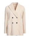 Circolo 1901 Woman Blazer Beige Size 6 Cotton, Elastane In Beige