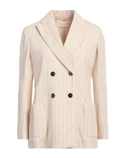 Circolo 1901 Woman Blazer Beige Size 6 Cotton, Elastane