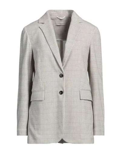 Circolo 1901 Woman Blazer Beige Size 6 Cotton, Elastane In Gray