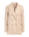 Circolo 1901 Woman Blazer Beige Size 10 Linen, Cotton In Beige