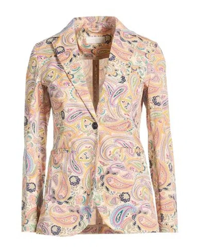 Circolo 1901 Woman Blazer Beige Size 8 Cotton, Elastane In Multi