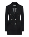 Circolo 1901 Woman Blazer Black Size 6 Linen, Cotton