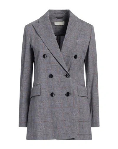 Circolo 1901 Woman Blazer Blue Size 8 Cotton, Elastane In Gray