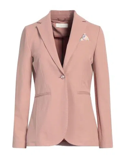 Circolo 1901 Woman Blazer Blush Size 10 Cotton, Elastane In Pink