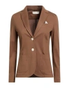 Circolo 1901 Woman Blazer Brown Size 10 Cotton, Elastane In Brown