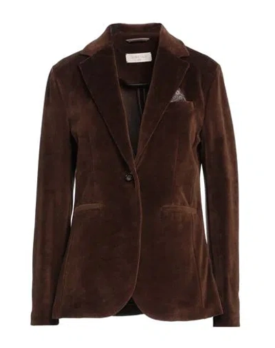 Circolo 1901 Woman Blazer Brown Size 6 Cotton, Polyester In Brown