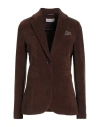 Circolo 1901 Woman Blazer Brown Size 10 Cotton, Polyester