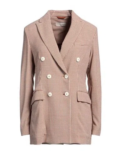 Circolo 1901 Woman Blazer Brown Size 12 Virgin Wool, Elastane