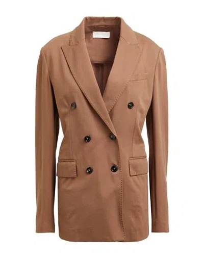 CIRCOLO 1901 CIRCOLO 1901 WOMAN BLAZER BROWN SIZE 8 COTTON, ELASTANE