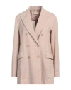 Circolo 1901 Woman Blazer Camel Size 10 Cotton, Elastane In Beige