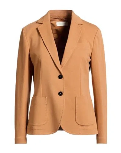 Circolo 1901 Woman Blazer Camel Size 10 Cotton, Lycra In Brown