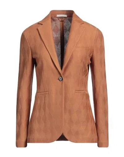 Circolo 1901 Woman Blazer Camel Size 6 Cotton In Beige