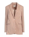 Circolo 1901 Woman Blazer Camel Size 6 Cotton, Elastane In Beige