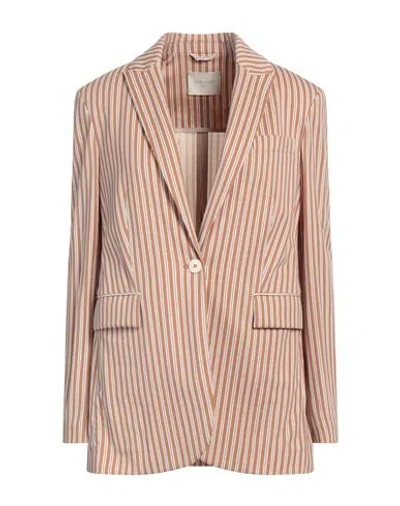 Circolo 1901 Woman Blazer Camel Size 6 Cotton, Elastane In Beige