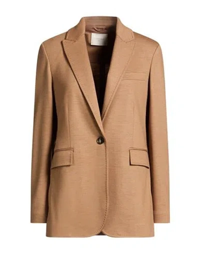 Circolo 1901 Woman Blazer Camel Size 6 Virgin Wool, Cashmere, Polyamide In Brown