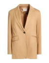 Circolo 1901 Woman Blazer Camel Size 8 Cotton, Elastane In Neutral