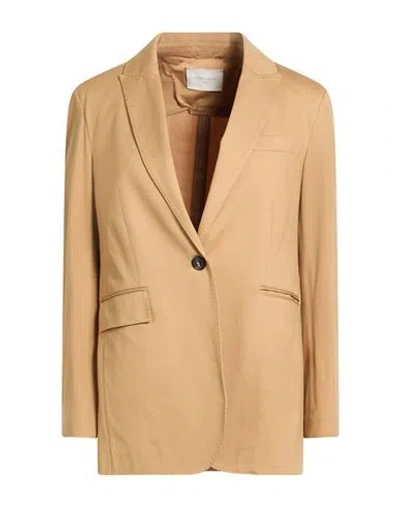 Circolo 1901 Woman Blazer Camel Size 8 Cotton, Elastane In Neutral