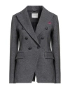 Circolo 1901 Woman Blazer Charcoal Size 10 Cotton, Elastane
