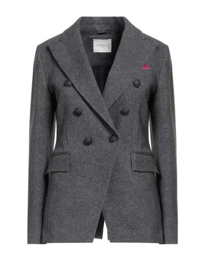 Circolo 1901 Woman Blazer Charcoal Size 10 Cotton, Elastane