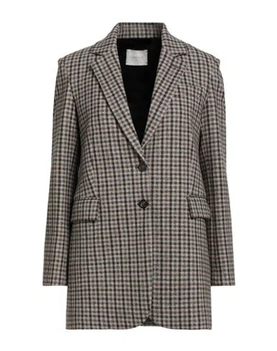 Circolo 1901 Woman Blazer Chocolate Brown Size 6 Cotton, Elastane