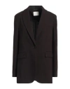 Circolo 1901 Woman Blazer Dark Brown Size 10 Virgin Wool, Elastane