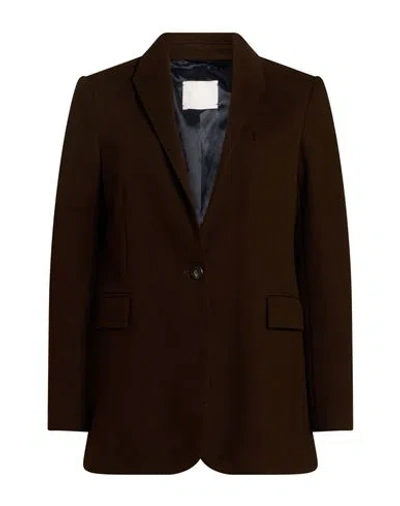 Circolo 1901 Woman Blazer Dark Brown Size 8 Cotton, Elastane