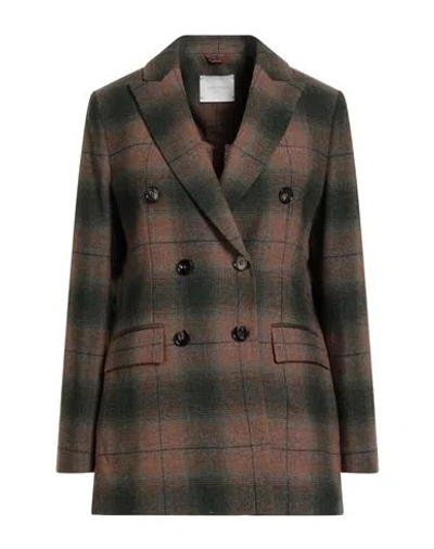 Circolo 1901 Woman Blazer Dark Green Size 10 Wool