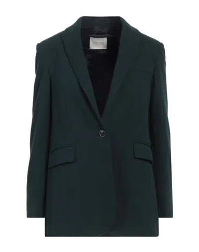Circolo 1901 Woman Blazer Dark Green Size 6 Cotton, Elastane
