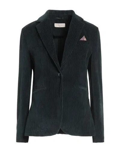 Circolo 1901 Woman Blazer Dark Green Size 8 Cotton, Polyester In Green