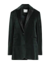 Circolo 1901 Woman Blazer Dark Green Size 8 Cotton, Polyester