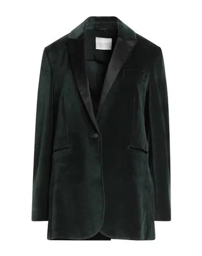 Circolo 1901 Woman Blazer Dark Green Size 8 Cotton, Polyester