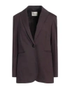Circolo 1901 Woman Blazer Dark Purple Size 8 Cotton, Elastane In Purple