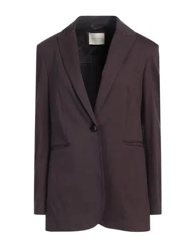 Circolo 1901 Woman Blazer Dark Purple Size 8 Cotton, Elastane